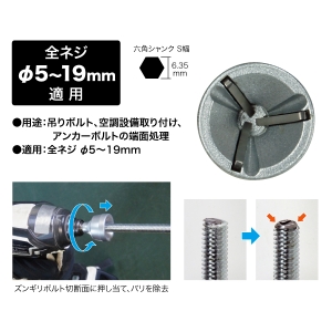 ジェフコム ズンギリ面取りビット ズンギリ面取りビット ZMB-519S 画像2