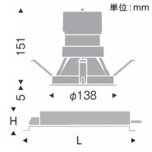 遠藤照明 LEDベースダウンライト 軒下用 グレアレス 3000TYPE FHT42W×2器具相当 埋込穴φ125mm 広角配光 無線調光 ナチュラルホワイト(4000K) LEDベースダウンライト 軒下用 グレアレス 3000TYPE FHT42W×2器具相当 埋込穴φ125mm 広角配光 無線調光 ナチュラルホワイト(4000K) ERD8752W+FX-388NA 画像2