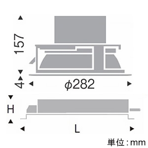 遠藤照明 LEDベースダウンライト 軒下用 8000TYPE 水銀ランプ400W器具相当 埋込穴φ250mm 超広角配光 非調光 昼白色 LEDベースダウンライト 軒下用 8000TYPE 水銀ランプ400W器具相当 埋込穴φ250mm 超広角配光 非調光 昼白色 ERD7212WA+RX-143N 画像2