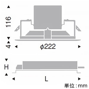 遠藤照明 LEDベースダウンライト 軒下用 4000TYPE FHT42W×3器具相当 埋込穴φ200mm 広角配光 非調光 昼白色 LEDベースダウンライト 軒下用 4000TYPE FHT42W×3器具相当 埋込穴φ200mm 広角配光 非調光 昼白色 ERD7218W+RX-356N 画像2