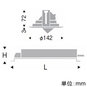 遠藤照明 LEDユニバーサルダウンライト 幅広枠タイプ 1600TYPE CDM-TC35W器具相当 埋込穴φ125mm 中角配光 PWM制御調光 電球色 LEDユニバーサルダウンライト 幅広枠タイプ 1600TYPE CDM-TC35W器具相当 埋込穴φ125mm 中角配光 PWM制御調光 電球色 ERD7581W+RX-366N 画像2