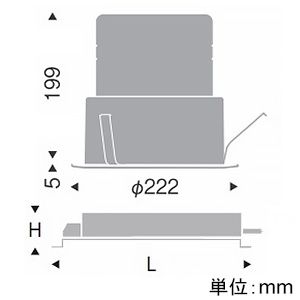 遠藤照明 LEDベースダウンライト 一般型 幅広枠タイプ 11000TYPE メタルハライドランプ400W器具相当 埋込穴φ200mm 拡散配光 非調光 昼白色 LEDベースダウンライト 一般型 幅広枠タイプ 11000TYPE メタルハライドランプ400W器具相当 埋込穴φ200mm 拡散配光 非調光 昼白色 ERD7611SA+RX-333NA 画像2