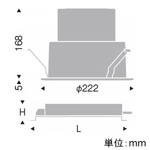 遠藤照明 LEDベースダウンライト 一般型 幅広枠タイプ 5500TYPE 水銀ランプ250W器具相当 埋込穴φ200mm 拡散配光 非調光 温白色 LEDベースダウンライト 一般型 幅広枠タイプ 5500TYPE 水銀ランプ250W器具相当 埋込穴φ200mm 拡散配光 非調光 温白色 ERD7616S+RX-445N 画像2