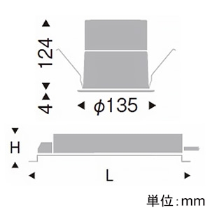 遠藤照明 LEDベースダウンライト 一般型 5500TYPE 水銀ランプ250W器具相当 埋込穴φ125mm 拡散配光 非調光 ナチュラルホワイト(4000K) 演色Ra93 LEDベースダウンライト 一般型 5500TYPE 水銀ランプ250W器具相当 埋込穴φ125mm 拡散配光 非調光 ナチュラルホワイト(4000K) 演色Ra93 ERD7648S+RX-445N 画像2