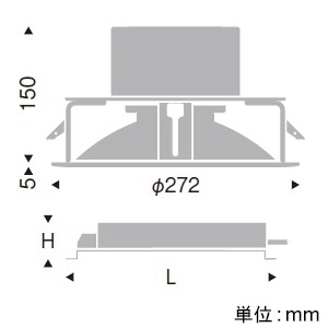 遠藤照明 LEDベースダウンライト 浅型 幅広枠タイプ 7500TYPE セラメタ150W器具相当 埋込穴φ250mm 拡散配光 非調光 昼白色 LEDベースダウンライト 浅型 幅広枠タイプ 7500TYPE セラメタ150W器具相当 埋込穴φ250mm 拡散配光 非調光 昼白色 ERD7723W+RX-424N 画像2