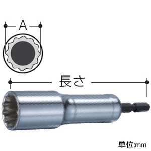 マキタ ロング六角ソケット ハードタイプ 17×110mm ロング六角ソケット ハードタイプ 17×110mm A-10512 画像2