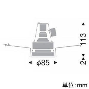 遠藤照明 軒下用LEDベースダウンライト 防湿形 JDRタイプ 110Vφ50省電力ダイクロハロゲン球50W形40W器具相当 埋込穴φ75mm 調光対応 E11口金 ランプ別売 鏡面コーン・白枠 軒下用LEDベースダウンライト 防湿形 JDRタイプ 110Vφ50省電力ダイクロハロゲン球50W形40W器具相当 埋込穴φ75mm 調光対応 E11口金 ランプ別売 鏡面コーン・白枠 ERD8637W 画像2