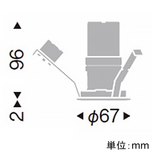 遠藤照明 LEDベースダウンライト JDR-miniタイプ 12Vφ35ダイクロハロゲン球35W器具相当 埋込穴φ60mm 調光 E11口金 ランプ別売 鏡面マットコーン・白枠 LEDベースダウンライト JDR-miniタイプ 12Vφ35ダイクロハロゲン球35W器具相当 埋込穴φ60mm 調光 E11口金 ランプ別売 鏡面マットコーン・白枠 ERD8004W 画像2