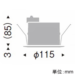 遠藤照明 LEDベースダウンライト バッフルタイプ Disk75 FHT24W器具相当 埋込穴φ100mm 調光対応 GX53-1a口金 ランプ別売 白 LEDベースダウンライト バッフルタイプ Disk75 FHT24W器具相当 埋込穴φ100mm 調光対応 GX53-1a口金 ランプ別売 白 ERD2783W 画像2