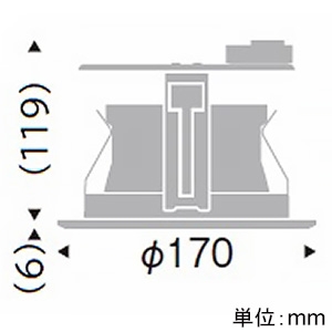 遠藤照明 LEDユニバーサルダウンライト 防湿・防雨形 Disk75 白熱球80W器具相当 埋込穴φ150mm 調光対応 GX53-1a口金 ランプ別売 LEDユニバーサルダウンライト 防湿・防雨形 Disk75 白熱球80W器具相当 埋込穴φ150mm 調光対応 GX53-1a口金 ランプ別売 ERD3284W 画像2