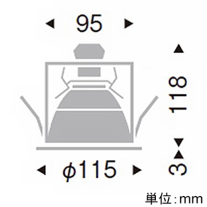 遠藤照明 LEDベースダウンライト バッフルタイプ フロストクリプトン球40W形相当 埋込穴φ100mm 調光対応 E17口金 ランプ別売 白 LEDベースダウンライト バッフルタイプ フロストクリプトン球40W形相当 埋込穴φ100mm 調光対応 E17口金 ランプ別売 白 ERD3377WB 画像2