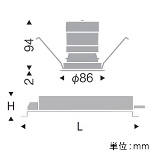 遠藤照明 LEDベースダウンライト C50 110Vφ50省電力ダイクロハロゲン球50W形40W器具相当 埋込穴φ75mm 広角配光 非調光 電球色(3000K) 演色Ra93 鏡面マットコーン・黒枠 LEDベースダウンライト C50 110Vφ50省電力ダイクロハロゲン球50W形40W器具相当 埋込穴φ75mm 広角配光 非調光 電球色(3000K) 演色Ra93 鏡面マットコーン・黒枠 ERD6967B+RX-448N 画像2