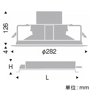 遠藤照明 LEDベースダウンライト 幅広枠タイプ 4000TYPE FHT42W×3灯用器具相当 埋込穴φ250mm 超広角配光 非調光 ナチュラルホワイト(4000K) LEDベースダウンライト 幅広枠タイプ 4000TYPE FHT42W×3灯用器具相当 埋込穴φ250mm 超広角配光 非調光 ナチュラルホワイト(4000K) ERD7482W+RX-356N 画像2