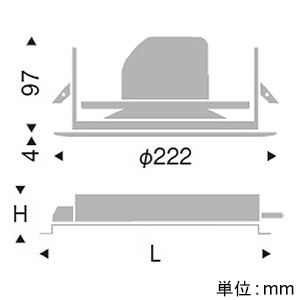 遠藤照明 LEDベースダウンライト 幅広枠タイプ 2400TYPE FHT42W×2灯用器具相当 埋込穴φ200mm 超広角配光 非調光 電球色 LEDベースダウンライト 幅広枠タイプ 2400TYPE FHT42W×2灯用器具相当 埋込穴φ200mm 超広角配光 非調光 電球色 ERD7493W+RX-359N 画像2