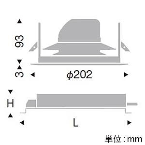 遠藤照明 LEDベースダウンライト 幅広枠タイプ 2400TYPE FHT42W×2灯用器具相当 埋込穴φ175mm 超広角配光 PWM制御調光 電球色 LEDベースダウンライト 幅広枠タイプ 2400TYPE FHT42W×2灯用器具相当 埋込穴φ175mm 超広角配光 PWM制御調光 電球色 ERD7501W+RX-366N 画像2