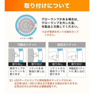 エコデバイス 32形 LEDサークルランプ(電球色) 工事不要ランプ 32形 LEDサークルランプ(電球色) 工事不要ランプ EFCL32LED/28W 画像4