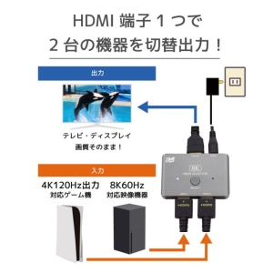 ラトックシステム 8K60Hz/4K120Hz対応 2入力1出力 HDMI切替器 8K60Hz/4K120Hz対応 2入力1出力 HDMI切替器 RS-HDSW21-8K 画像2