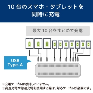ラトックシステム USB充電ステーション 10ポート USB充電ステーション 10ポート RS-USBCS10 画像2