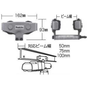マキタ ミニトロリ H形ビーム用 ミニトロリ H形ビーム用 KT00000011 画像2