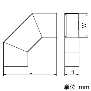 マサル工業 【受注生産品】平面大マガリ 7号 ホワイト 《エムケーダクト付属品》 【受注生産品】平面大マガリ 7号 ホワイト 《エムケーダクト付属品》 MDLM72 画像3