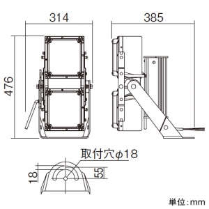 パナソニック 【受注生産品】プール用LED投光器 高天井用 防湿・防噴流・耐塵型 マルチハロゲン灯1000形器具相当(4000形) 連続調光初期照度補正型 広角形 昼白色 【受注生産品】プール用LED投光器 高天井用 防湿・防噴流・耐塵型 マルチハロゲン灯1000形器具相当(4000形) 連続調光初期照度補正型 広角形 昼白色 NNY24741KLA2 画像4