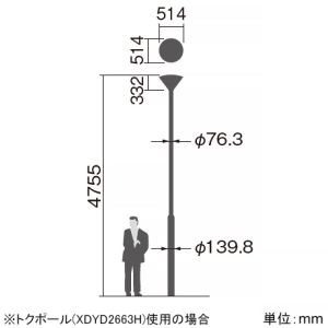 パナソニック LED街路灯 円錐タイプ 防雨型 水銀灯300形相当 非調光 昼白色 電源別売 透明グローブ LED街路灯 円錐タイプ 防雨型 水銀灯300形相当 非調光 昼白色 電源別売 透明グローブ NYG4003N 画像2