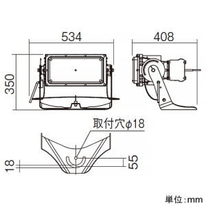 パナソニック 【受注生産品】LED投光器 《グラウンドビーム》 防噴流・耐塵型 水銀灯1000形相当 中角配光 非調光 昼白色 重耐塩害仕様 【受注生産品】LED投光器 《グラウンドビーム》 防噴流・耐塵型 水銀灯1000形相当 中角配光 非調光 昼白色 重耐塩害仕様 NYS12337KLF2 画像3