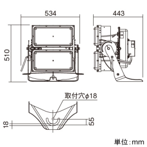 パナソニック 【生産完了品】【受注生産品】LED投光器 《グラウンドビーム》 防噴流・耐塵型 マルチハロゲン灯Sタイプ1000形相当 狭角配光 非調光 昼白色 重耐塩害仕様 【受注生産品】LED投光器 《グラウンドビーム》 防噴流・耐塵型 マルチハロゲン灯Sタイプ1000形相当 狭角配光 非調光 昼白色 重耐塩害仕様 NYS12517KLF2 画像2