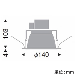 遠藤照明 LEDベースダウンライト 一般型 700TYPE FHT24W・白熱球80〜60W器具相当 埋込穴φ125mm 拡散配光 非調光 温白色 鏡面コーン・黒枠 LEDベースダウンライト 一般型 700TYPE FHT24W・白熱球80〜60W器具相当 埋込穴φ125mm 拡散配光 非調光 温白色 鏡面コーン・黒枠 ERD6297SA 画像2