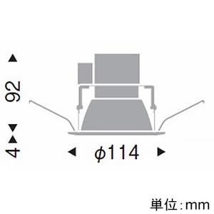 遠藤照明 LEDベースダウンライト 一般型 400TYPE EFD13W・白熱球60W器具相当 埋込穴φ100mm 超広角配光 非調光 温白色 鏡面コーン・黒枠 LEDベースダウンライト 一般型 400TYPE EFD13W・白熱球60W器具相当 埋込穴φ100mm 超広角配光 非調光 温白色 鏡面コーン・黒枠 ERD6309SA 画像2