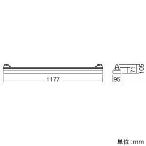 遠藤照明 LEDデザインベースライト ワイドスクエア プラグタイプ 長さ1200mmタイプ 非調光 温白色 LEDデザインベースライト ワイドスクエア プラグタイプ 長さ1200mmタイプ 非調光 温白色 ERX9235S 画像2