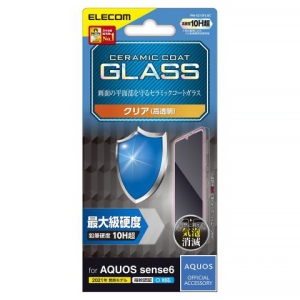 ELECOM ガラスフィルム AQUOS sense6用 セラミックコートガラス PM-S213FLGC