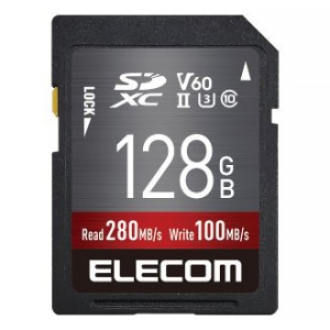 ELECOM SDXCメモリカード 128GB Class10 UHS-&#8545; U3 V60 データ復旧サービス付 MF-FS128GU23V6R