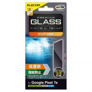 ELECOM ガラスフィルム Google Pixel7a用 高硬度10H 指紋防止・高透明タイプ PM-P231FLGG