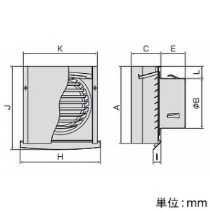 バクマ工業 耐外風フード付換気口 上下開口型 水切付 アミ付 コンパクトタイプ ブラック 100φ用 耐外風フード付換気口 上下開口型 水切付 アミ付 コンパクトタイプ ブラック 100φ用 B-100JKF-A-BR 画像2