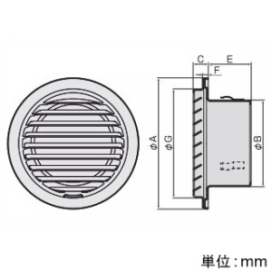 バクマ工業 【受注生産品】丸・平型換気口 低圧損 アミ付 3メッシュ ステンレス製 シルバーメタリックライト 125φ用 【受注生産品】丸・平型換気口 低圧損 アミ付 3メッシュ ステンレス製 シルバーメタリックライト 125φ用 B-125TVL2-A3 画像2