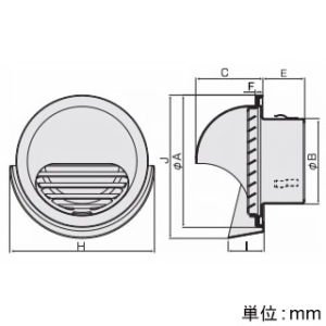 バクマ工業 【受注生産品】丸型フード付換気口 水切り付 低圧損 ステンレス製 シルバーメタリックライト 200φ用 【受注生産品】丸型フード付換気口 水切り付 低圧損 ステンレス製 シルバーメタリックライト 200φ用 KB-200MVL2-A5 画像2