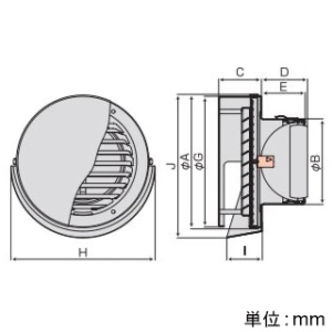 バクマ工業 【受注生産品】丸型フラットフード付換気口 防火ダンパー付 フード・ルーバー脱着式 水切り付  アミ付 10メッシュ ステンレス製 シルバーメタリックライト 100φ用 【受注生産品】丸型フラットフード付換気口 防火ダンパー付 フード・ルーバー脱着式 水切り付  アミ付 10メッシュ ステンレス製 シルバーメタリックライト 100φ用 KND-100FV-A10 画像3