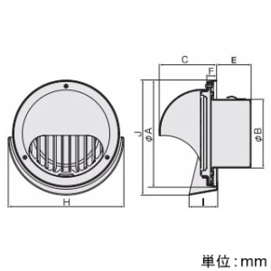 バクマ工業 【受注生産品】丸型フード付縦ガラリ換気口 フード・ルーバー脱着式 水切り付 低圧損 取付穴付 ステンレス製 シルバーメタリックライト 100φ用 【受注生産品】丸型フード付縦ガラリ換気口 フード・ルーバー脱着式 水切り付 低圧損 取付穴付 ステンレス製 シルバーメタリックライト 100φ用 KN-100MTGV 画像2