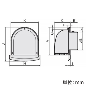 バクマ工業 【受注生産品】U型フード付換気口 下部ルーバータイプ フード・ルーバー脱着式 水切り付 アミ付 5メッシュ 取付穴付 ステンレス製 シルバーメタリックライト 75φ用 【受注生産品】U型フード付換気口 下部ルーバータイプ フード・ルーバー脱着式 水切り付 アミ付 5メッシュ 取付穴付 ステンレス製 シルバーメタリックライト 75φ用 N-75SUV2-A5 画像2