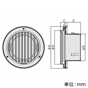 バクマ工業 【受注生産品】丸・平型縦ガラリ換気口 ルーバー脱着式 低圧損 アミ付 10メッシュ 取付穴付 ステンレス製 シルバーメタリックライト 150φ用 【受注生産品】丸・平型縦ガラリ換気口 ルーバー脱着式 低圧損 アミ付 10メッシュ 取付穴付 ステンレス製 シルバーメタリックライト 150φ用 N-150TGV-A10 画像2