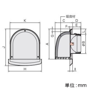 バクマ工業 【受注生産品】防音フード U型フード付換気口 防火ダンパー付 フード・ルーバー脱着式 水切り付 取付穴付 ステンレス製 シルバーメタリックライト 100φ用 【受注生産品】防音フード U型フード付換気口 防火ダンパー付 フード・ルーバー脱着式 水切り付 取付穴付 ステンレス製 シルバーメタリックライト 100φ用 PSD-100SUV2 画像2