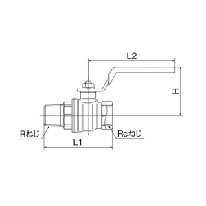 オンダ製作所 FF3型 フルボアボールバルブ R1×Rc1 FF3型 フルボアボールバルブ R1×Rc1 FF3-25 画像2