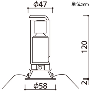 オーデリック LED超小型ダウンライト グレアレスタイプ M形(一般型) ダイクロハロゲン(JDR)50W相当 ランプ別売 口金E11 LC連続調光タイプ 埋込穴φ50 ブラック LED超小型ダウンライト グレアレスタイプ M形(一般型) ダイクロハロゲン(JDR)50W相当 ランプ別売 口金E11 LC連続調光タイプ 埋込穴φ50 ブラック OD301260 画像2