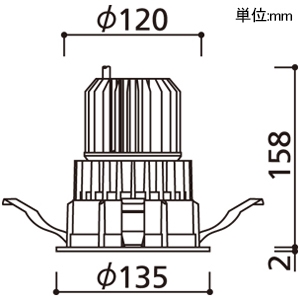 オーデリック LEDベースダウンライト M形 反射板タイプ C2500・C1950 CDM-T70Wクラス/FHT42W×2灯クラス・CDM-T35Wクラス/FHT42Wクラス LED一体型 電球色(2700K) 埋込穴φ125 配光角60° 白色コーンタイプ オフホワイト LEDベースダウンライト M形 反射板タイプ C2500・C1950 CDM-T70Wクラス/FHT42W×2灯クラス・CDM-T35Wクラス/FHT42Wクラス LED一体型 電球色(2700K) 埋込穴φ125 配光角60° 白色コーンタイプ オフホワイト XD702204H 画像2