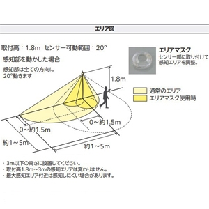 オーデリック 人感センサー モード切替型 ベース型 絶縁台型 防雨型 壁面取付専用 マットシルバー 人感センサー モード切替型 ベース型 絶縁台型 防雨型 壁面取付専用 マットシルバー OA253177 画像3