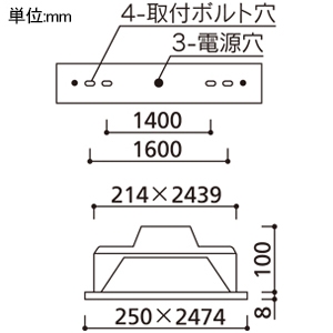 オーデリック LEDベースライト 埋込型 FLR110W×2灯相当 LEDランプ型 電球色 口金R17d 2灯用 非調光タイプ LEDベースライト 埋込型 FLR110W×2灯相当 LEDランプ型 電球色 口金R17d 2灯用 非調光タイプ XD266093E 画像2