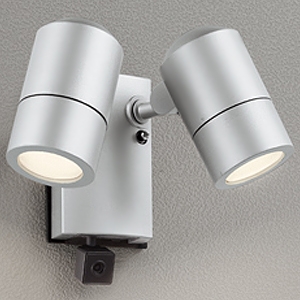オーデリック LEDエクステリアスポットライト 防雨型 ダイクロハロゲン形(JDR)50W×2灯相当 人検知カメラ付 録画/照明点灯(モード切替型)機能付 ランプ別売 2灯 口金E11 壁面取付専用 マットシルバー OG264114
