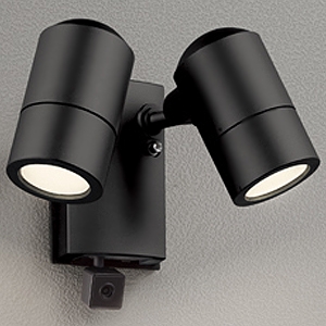 オーデリック LEDエクステリアスポットライト 防雨型 ダイクロハロゲン形(JDR)50W×2灯相当 人検知カメラ付 録画/照明点灯(モード切替型)機能付 ランプ別売 2灯 口金E11 壁面取付専用 黒色サテン OG264115
