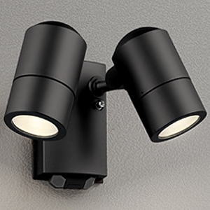 オーデリック LEDエクステリアスポットライト 防雨型 ダイクロハロゲン形(JDR)50W×2灯相当 人感センサーON/OFF型 ランプ別売 2灯 口金E11 壁面取付専用 黒色サテン OG264092